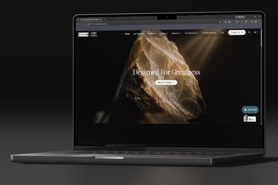 Preview of www.titaniumlamina.com on a laptop